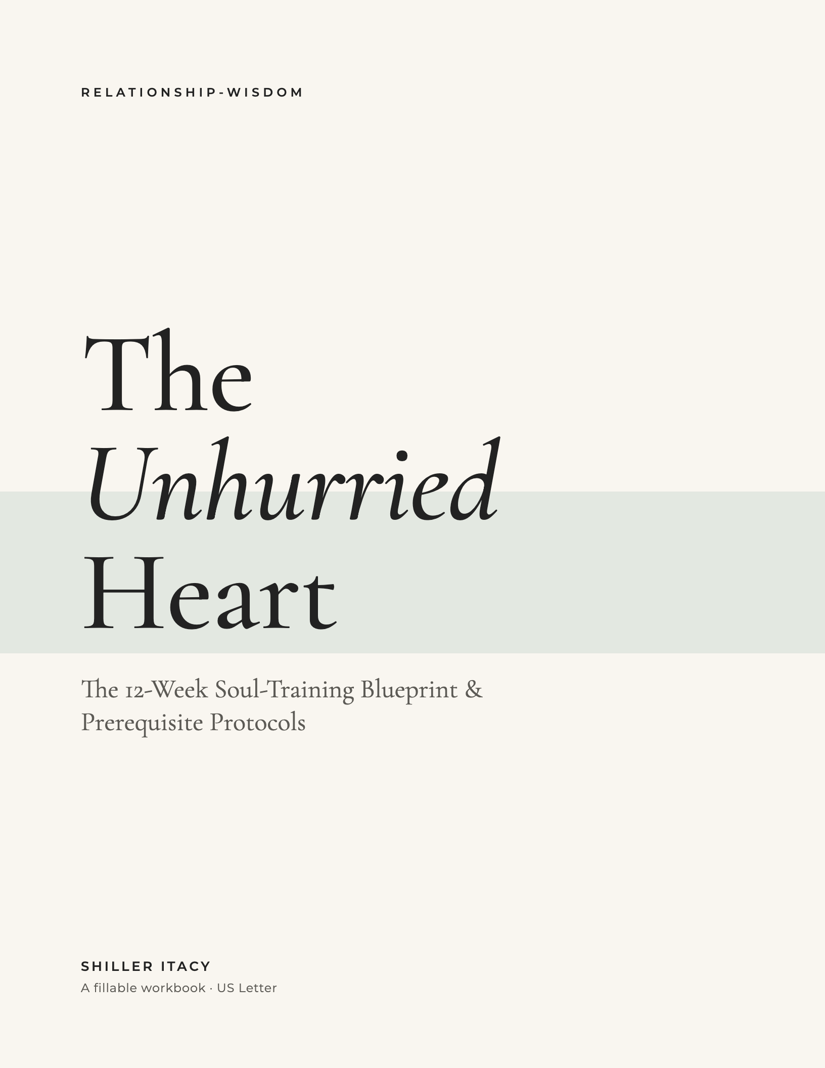 The Unhurried Heart workbook cover
